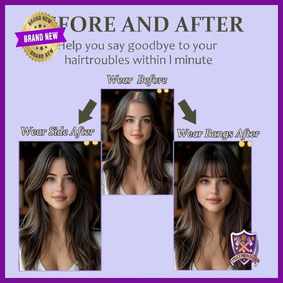 18 Inch Hair Topper with 3D Side Bangs for Thinning Hair
